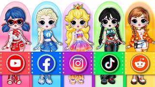 If Elsa, Anna & Wednesday Get Social Media Trend Fashion | DIY Paper Dolls Fashion