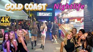 Nightlife in Gold Coast Australia  City Walking Tour at Night 4K