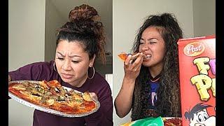 PIZZA CHALLENGE!! (SHE THROWS UP)