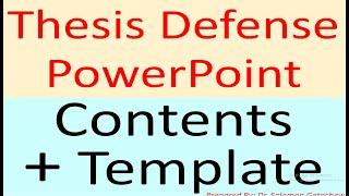 Thesis Defense PowerPoint Presentation Contents