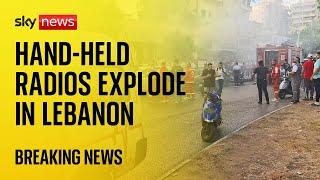 Lebanon rocked by wave of hand-held radio blasts - Sky News coverage