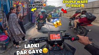 Girls Reaction on Zx10r|| ladkii to darr gaye|| Crazy Race with Couples 