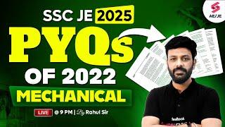SSC JE 2025 | SSC JE Mechanical Classes | SSC JE Mechanical Previous Papers Solution | Rahul Sir