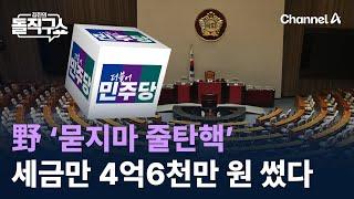 野 ‘묻지마 줄탄핵’…세금만 4억6천만 원 썼다 / 채널A / 김진의 돌직구쇼