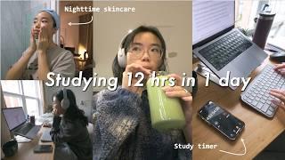 POV: I studied for 12 hours in one day | productive day in my life, what I ate, medical research