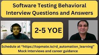 Software Testing Behavioral Interview Questions and Answers | RD Automation Learning