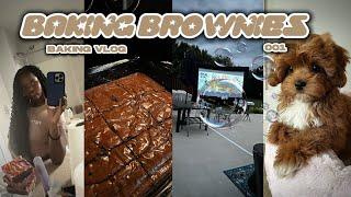 BAKING VLOG 001  baking ~ brownies ~ movie night ~ Roblox ~ etc