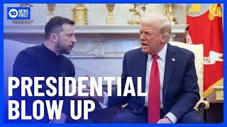 FULL MOMENT: Trump & Zelenskyy Blow Up In Front Of Cameras In Extraordinary Scenes | 10 News First