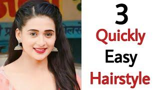 4 Quickly easy hairstyles for girls with tradtional \ kurti