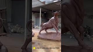 A PAIR OF LARGE SCALE BULL SCULPTURE #statue #sculpture