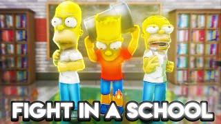 We Became The SIMPSONS in Roblox Fight In A School