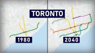 Evolution of the Toronto Subway 1954-2030s (geographic map)