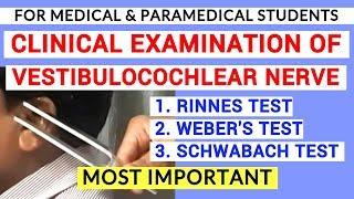 VESTIBULOCOCHLEAR NERVE EXAMINATION | CLINICAL LAB | PHYSIOLOGY