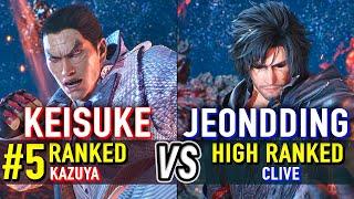 T8  KEISUKE (#5 Ranked Kazuya) vs JEONDDING (Clive)  Tekken 8 High Level Gameplay