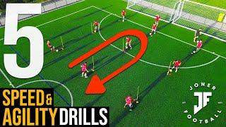 5 SPEED & AGILITY DRILLS FOR SOCCER / FOOTBALL ️