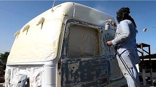 Mercedes Truck Cabin Complete Restoration in the Local Workshop || Truck World 1||