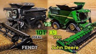 Fendt IDEAL 10T VS John Deere X9.1100 - Monster Combines comparison (Largest JD vs Largest Fendt)