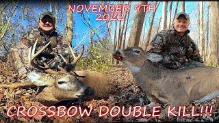 November CROSSBOW DOUBLE KILL!!! - Buck & Doe Down!!! - New York Crossbow Hunt!