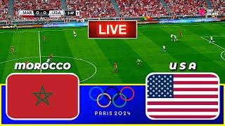 MOROCCO vs USA - Paris Olympic Games 2024 || Quarter-Final || Football Match | PES 21