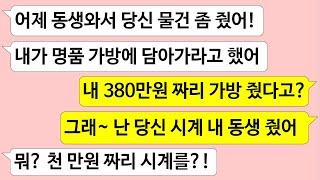 ▶톡썰톡◀ 남편이 시누이에게 380만원 제 가방 마음대로 주길래 저도 남편의 천만원 시계 제 남동생 줬습니다. 사이다사연/드라마라디오/실화사연/카톡썰/네이트판/톡썰/썰톡