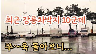 최근 강릉차박지 현황 10군데/동해안차박지/소나무숲과 바다뷰의  무료차박지/스텔스차박