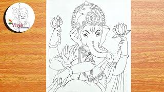 How to Draw Lord Ganesha in Lord Shiva Style | Easy Step by Step Drawing of Lord Ganesha