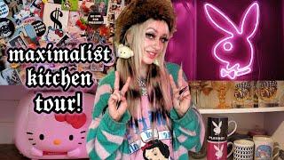  MAXIMALIST PINK KITCHEN TOUR!  Playboy, Hello Kitty, Pink & Thrifted Decor