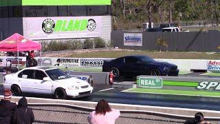 Honda Civics vs Muscle Cars - Back & Forth Import vs Domestic Drag Racing Compilation