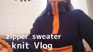 【knitVlog】ファスナーセーターポケット付き～한국어 자막～ colorfulknitlaulea