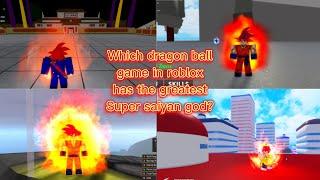 Showcasing Super Saiyan god in 4 ROBLOX dragon ball games (snrblx123yt) 4K - 60 FPS