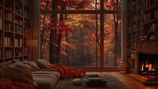 Relaxing Jazz & Rain Sounds in a Cozy Cabin Ambience | Perfect for Sleep & Study 