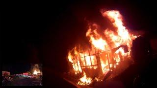 First Due Mobile Home Fire With Reported Entrapment (Helmet Cam)