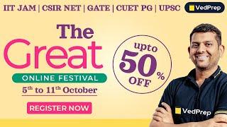 The Great Online Festival! | Upto 50% off | Big Discount | Register Now | VedPrep Chem Academy