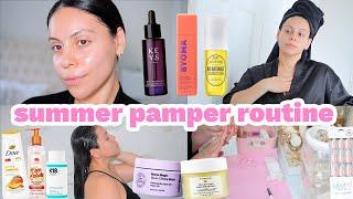 summer refresh pamper routine ️ skincare, haircare, bodycare, nails & more 🫧