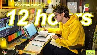 STUDY WITH ME LIVE | 12 HOURS  Harvard Alumnus, Chill Work With Me, Rain Sounds, Pomodoro Timer