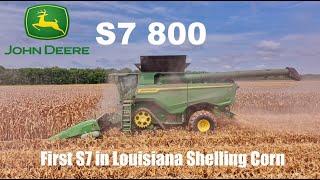 John Deere S7 Shelling Corn in Louisiana 4K