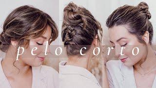 PEINADOS | 3 Peinados faciles para cabello corto/ Recogidos pelo corto - Valentina Arjona