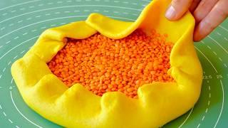 100g lentils and 1 sweet potato! I make it almost every week! Simple and delicious lentil recipe!