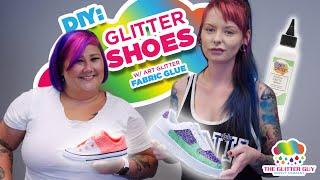 DIY: Glitter Shoes - Easy Method w/ Art Glitter Fabric Glue