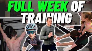 Full week of WORKOUTS | My CURRENT training routine (Lift, swim, bike, run)