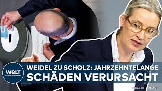 AFD: ALICE WEIDEL zu Scholz Vertrauensfrage: Jahrzehntelange Schäden verursacht | WELT Dokument