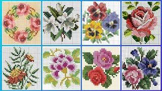 Floral cross stitch Hand embroidery  thick cotton / Beautifull Hand cross stitch