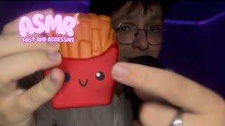 ASMR   Fast and agressive triggers  mouth sound, hand mouvement, tapping     