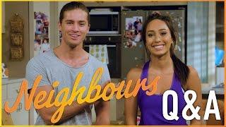 Neighbours Q&A - Travis Burns (Tyler Brennan) & Scarlet Vas (Mishti Sharma)