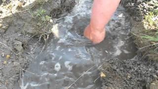 Water flowing from the ground