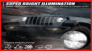 NUVISION LIGHTING NVL-HL-002 7 inches LED Headlight High Low Beam Compatible with 97-17 Jeep Wrangle