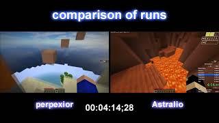 Parkour Spiral - Comparison of Runs: @perpexior [7:08] VS @astralio9437 [7:13]