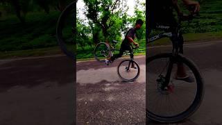 wheelie vs stopie #mountain bike #shorts viral #video how to rolling stoppie cycle mode fied