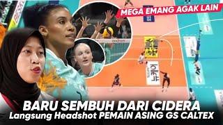 Kasian Mega Punya 'Korban' Baru Lagi, Kuatnya Bola Buat Spike Mega Kenai Kepala Pemain Gs Caltex