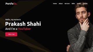 Complete Responsive Personal Portfolio Website using HTML CSS & JavaScript